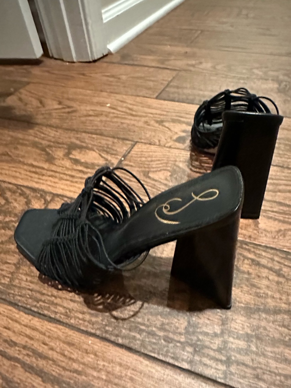 Sam Edelman Black Strappy Block Heel Sandals